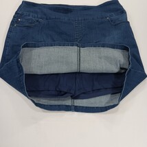S.C. & Co. Denim Skort Women’s Blue Pull-On Stretch Mini Skirt Size Large image 10