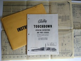 Touchdown Original Bingo Pinball Machine Parts Manual Game Schematic 1960 Bally - £47.05 GBP