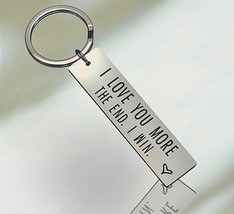 I Love You MORE The End I WIN Couple Keychain Gift for Him, for Her, Valentine&#39;s - £7.85 GBP