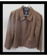 Sag Harbor Women&#39;s Brown Petite Fall Leaves Blazer Jacket Size 12P - €25,57 EUR