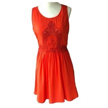 Umgee Sleeveless Summer Dress Crochet Detail Scoop-Neck Casual Orange Sz. S - $369.07 MXN