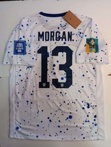 Alex Morgan #13 USA USWNT 2023 World Cup 4 Star White Home Mens Soccer Jersey - £71.94 GBP
