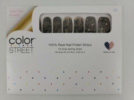 Color Street New Year Wishes Nail Polish Strips Black &amp; Gold Fireworks Retired! - £26.54 GBP