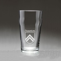 Staunton Irish Coat of Arms Pub Glasses - Set of 4 (Sand Etched) - £53.93 GBP