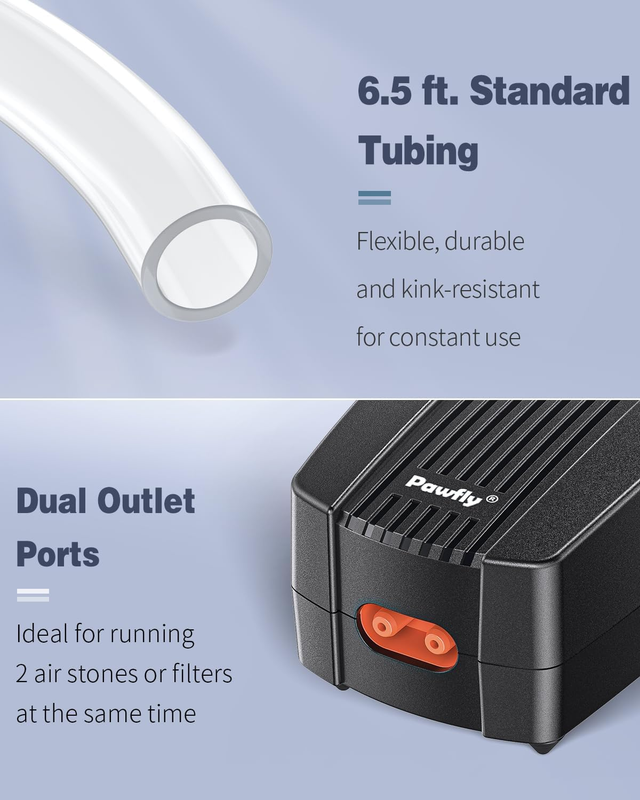 Pawfly Aquarium Air Pump Oxygen Pump for 10-200 Gallon Fish Tanks Buckets Dual O Item image 5