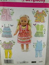 Simplicity 2296 wardrobe pattern dress pants vest tunic Uncut fits 18" dolls new - $4.15