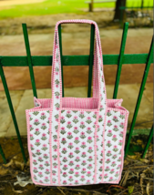Cotton Quilted Tote  Bag Shopping Bags, Overnight Beach Bag, Travel Tote... - $24.34+