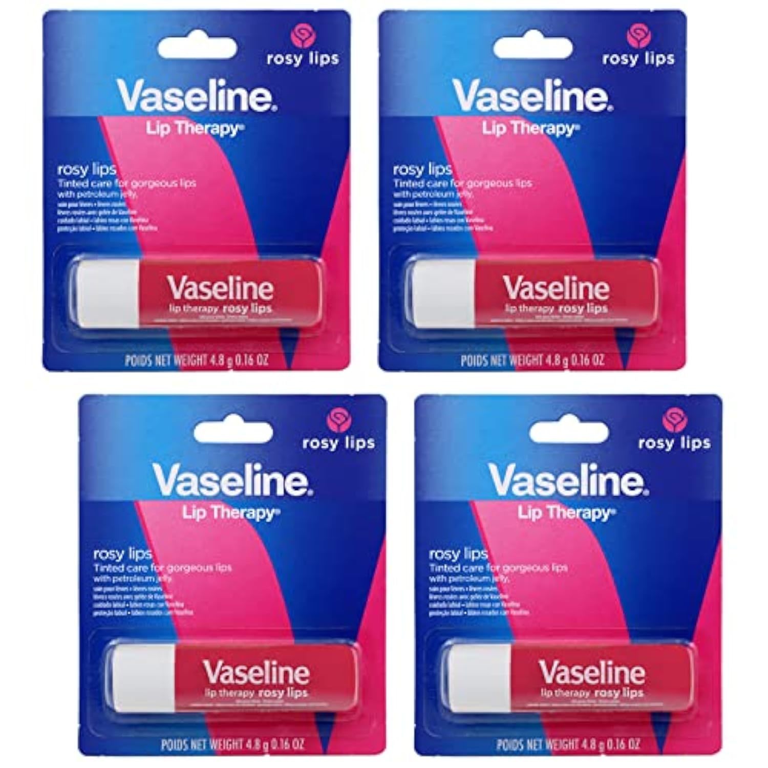 Vaseline Lip Therapy Care Rosy, Fast-Acting Nourishment, Ideal for Chapped, Dry,
