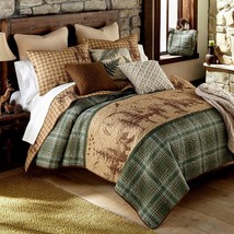 Donna Sharp Spruce Trail Quilt Bedding Set Bear Lodge Cabin Reversible &amp; Tote - £64.97 GBP+