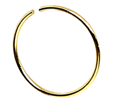Gold Nose Ring 10ct Gold Hoop Continuous Split Ring Tragus 22g (0.6mm) Piercing - £16.61 GBP