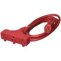Master Electrician 04004ME 6-Feet 3 Outlet Extension Cord, Red - $35.55 CAD