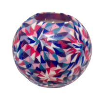 Vintage Mosiac Free Standing Ball Candle Multicolor Unused 3.5 inches - $12.60