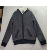 Buffalo by David Bitton Sweater Mens Medium Gray Sherpa Lined Hooded Ful... - £24.66 GBP