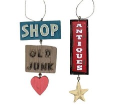 Midwest-CBK Antiques and Old Junk Signs  Chrismtas Ornaments Set of 2  - £7.72 GBP