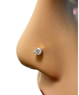 Diamond Nose Stud / Nose Pin 18ct Yellow Gold 0.10 Carats 4-Claw Wire 3mm - $319.09