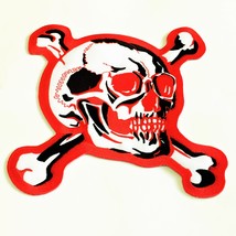 8&quot; x 8&quot; Skull Blood Skeleton Halloween Decoration Crossbones Star Patch Blood... - £19.81 GBP