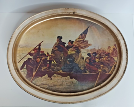 Sunshine Biscuit Metal Tin Signing the Declaration &amp; Crossing the Delaware 1984 - £11.28 GBP