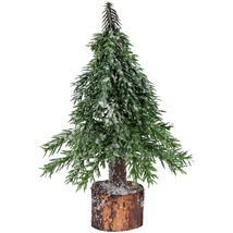 7.5&quot; Frosted Icy Pine Christmas Tree with Jute Base - £24.74 GBP