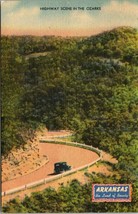 Arkansas Highway Scene in Ozarks Old Car Windy Road 1930-1945 Vintage Postcard - £7.50 GBP