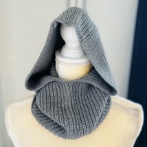 All SAINTS Hooded Snood Head Scarf, Hat, Wool Blend, Cozy &amp; Gray, NWT - $73.87