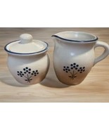 Vintage Pfaltzgraff Country Fair Creamer Sugar Bowl Set Blue Floral Design - $163.09 MXN