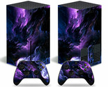 Xbox SERIES X Console &amp; 2 Controllers Rolling Cloud Vinyl Skin Wrap Cover - £13.63 GBP