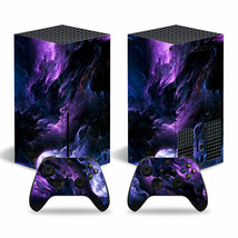 Xbox SERIES X Console &amp; 2 Controllers Rolling Cloud Vinyl Skin Wrap Cover - £13.31 GBP