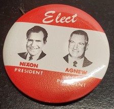 Elect Nixon President Agnew Vice President campaign pin -  - $11.98