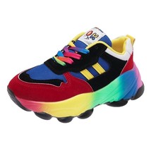 Colorful Dad Shoes Jelly Internet Hot Sports Spring New Color Matching Casual Pe - £39.24 GBP