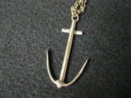 12K Yellow Gold Filled CROSS ANCHOR Pendant/Fob - 2 3/8 inches - £99.55 GBP