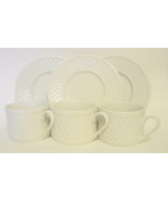 Oneida Cups and Saucers Westerly Basket Stoneware 6 PC Set - £35.37 GBP