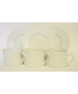 Oneida Cups and Saucers Westerly Basket Stoneware 6 PC Set - £34.78 GBP