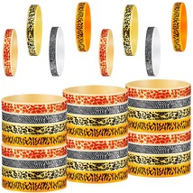 36 Piece Animal Print Rubber Bracelets Safari Silicone Bracelets Anima - £15.71 GBP