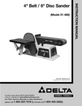 Delta Rockwell  4&quot; Belt / 6&quot; Disc Sander Model 31460 Instruction Manual - $20.24