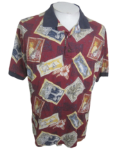 Crossings vtg 90s Men Polo shirt Hawaiian Tropical colorful cotton nylon... - £22.46 GBP