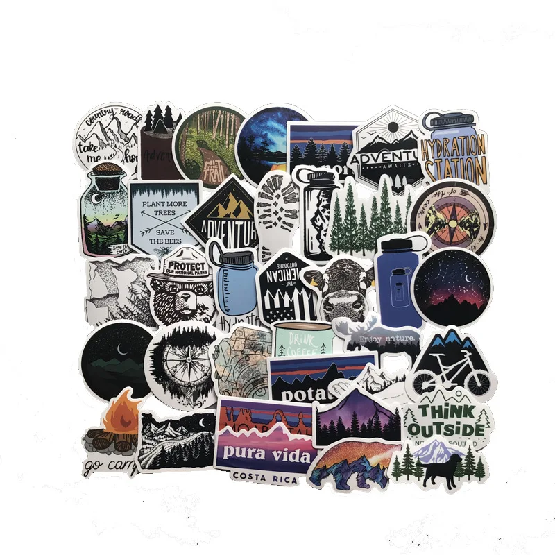 Sporting 50PCS Camping Travel Stickers Wilderness Adventure Outdoor Landscape Wa - £23.84 GBP