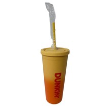 Dunkin 24oz Orange Rainbow Acrylic Travel Cup Tumbler with Straw - £22.41 GBP