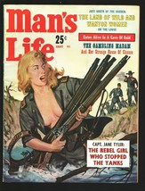 Man&#39;s Life 8/1959-female Rebel soldier loses shirt cover-cheesecake-serial ki... - £112.35 GBP