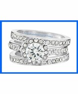 Ring Infinite Romance 3 Piece CZ Engagement Set ~ Silvertone ~Size 8~ NE... - $27.09 CAD