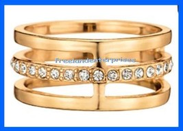 Ring Easy Essentials 3 Row Ring ~ Goldtone ~ Size 8 ~ NEW Boxed - £15.75 GBP