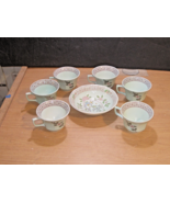 VTG Adams Calyx Ware Set Of 6 Cups And 1 Bowl  &quot;Singapore Bird&quot; England - $47.52