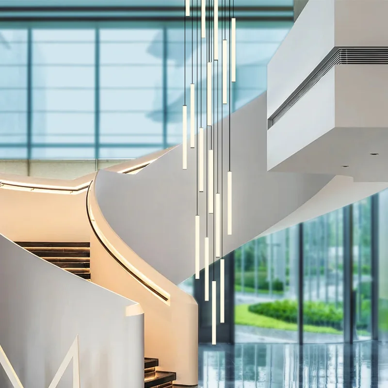 LED Stair Chandelier Designer Villa Revolving Attic Apartment Pendant Lamp - $115.31+