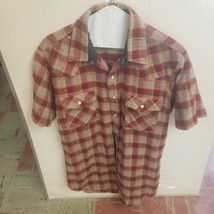 Vintage Saddle King Western Short Sleeve Pearl Button Front Shirt, Size L 16 1/2 - £15.79 GBP