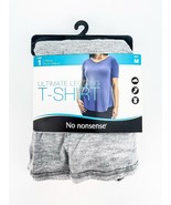 No Nonsense Ultimate Leggings T Shirt V Neck Short Sleeve Light Grey Hea... - $13.50