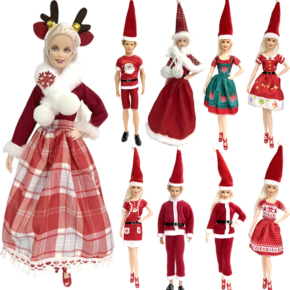 NK 1 Pcs Christmas Day Costume Party Dress for Barbie Doll Accessories Fashion - £7.16 GBP+