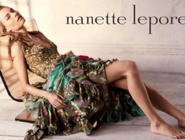 Nanette Lepore 4 Flounced Tiered Silk Floral Print Dress V-Neck Sleevele... - £18.88 GBP