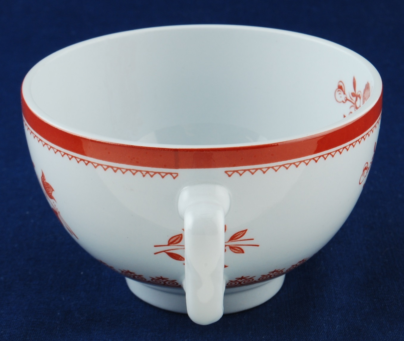 Copeland Spode Gloucester Red Orphan Cup Canton Shape Fine Stone China J172 Item image 2