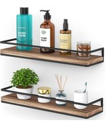 Meangood Wall Mounted Set Of 2 Floating Shelves, Torched Wood,, And Kitc... - £29.66 GBP