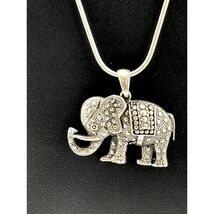 Vintage Sterling Silver Elephant Necklace, 18 Inches - $62.62