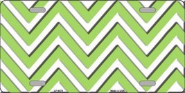 Lime Green and White Chevron Pattern Novelty 6&quot; x 12&quot; Metal License Plat... - £4.76 GBP